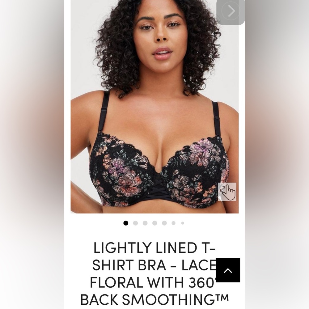 NWT!! Torrid LIGHTLY LINED T-SHIRT BRA - LACE FLORAL WITH 360° BACK SMOOTHING